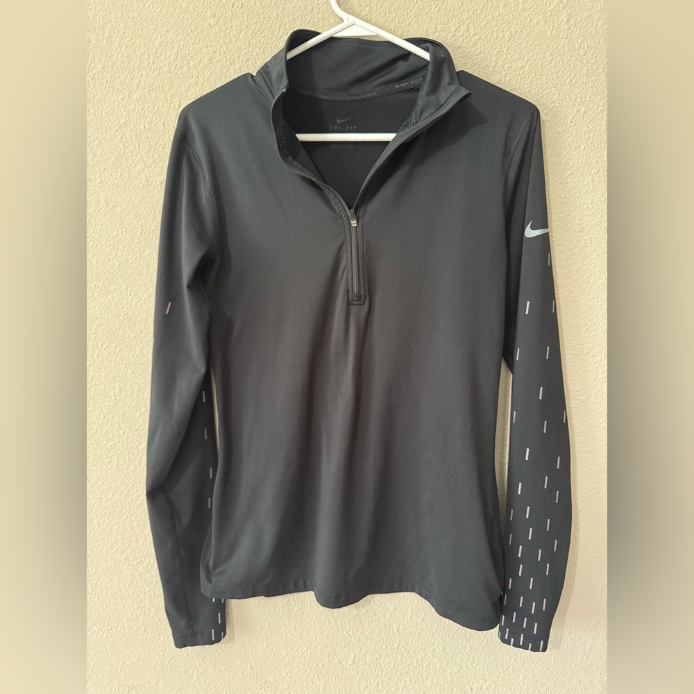 Nike Black Dri-FIT Half-Zip Pullover with Purple Reflective Accents